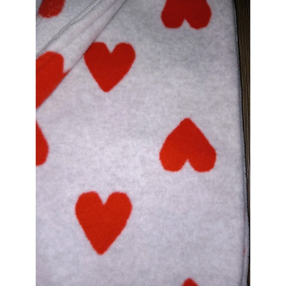 Carter's Girls 6M Light Gray Red Hearts Fleece Zipper Long Sleeve Footie Pajama - Picture 4 of 8